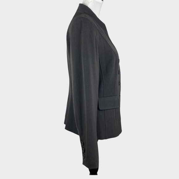 Insight New York Women's Gray Mandarin Collar Minimalist Career Blazer 10/C38 - Picture 3 of 8